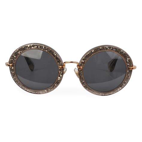 miu miu round sunglasses glitter|miu miu glasses.